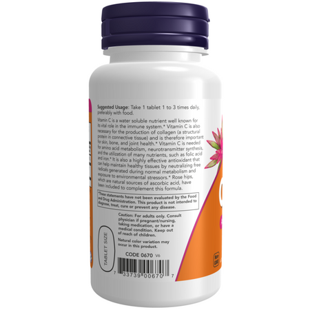 Now Foods Witamina C 500 mg z Dziką Różą 100 tabletek