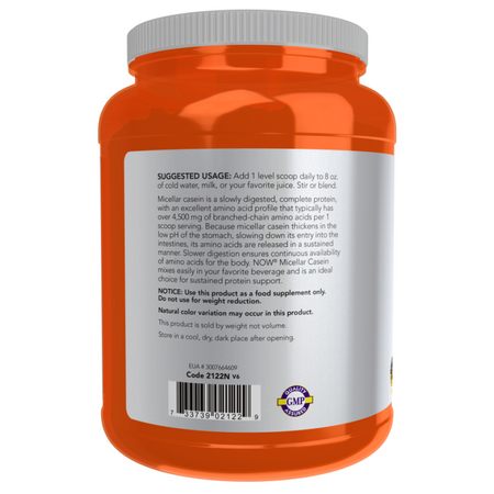 Now Foods Micellar Casein Unflavored Powder 816 g