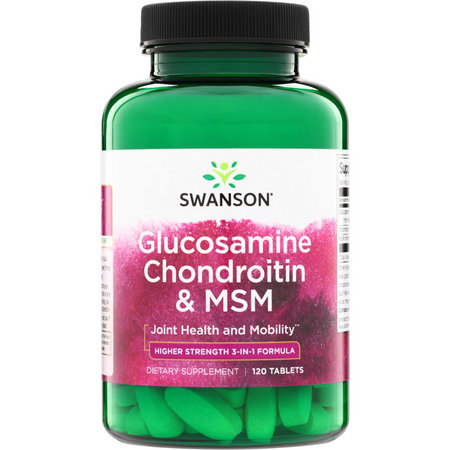 Swanson Glukozamina, Chondroityna i MSM Higher Strength 120 tabletek