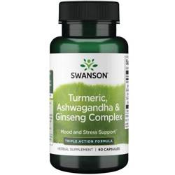 Swanson Turmeric, Ashwagandha i Ginseng Complex 60 kapsułek