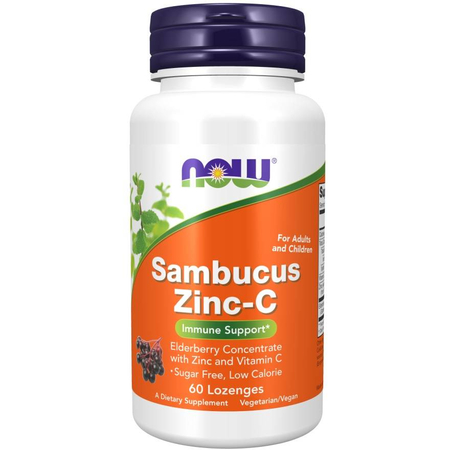 Now Foods Sambucus Zinc-C 60 tabletek