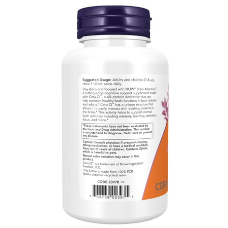 Now Foods Brain Attention 60 tabletek do ssania