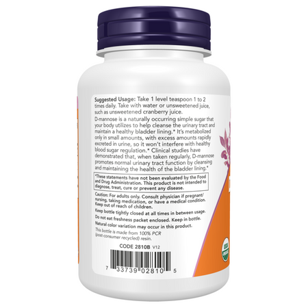 Now Foods D-Mannose Organic Pure Powder 85 g