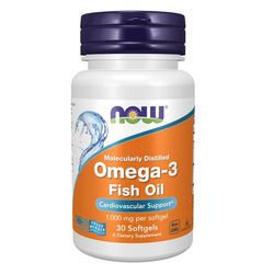 Now Foods Omega-3 Fish Oil Molecularly Distilled 30 kapsułek