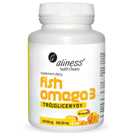 Aliness Fish Omega 3 Trójglicerydy EPA 180 mg DHA 120 mg 60 kapsułek