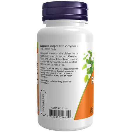 Now Foods Kozieradka (Fenugreek) 500 mg 250 kapsułek