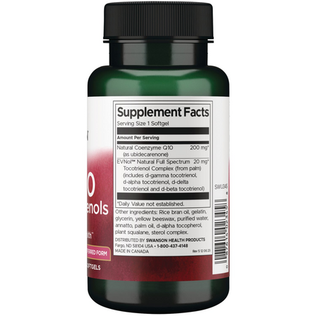 Swanson Koenzym Q10 200 mg + Tokotrienole 20 mg 60 kapsułek