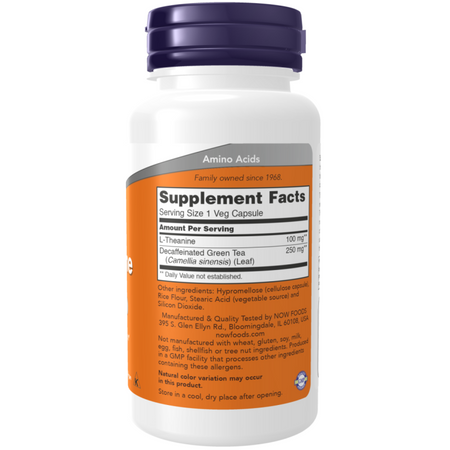 Now Foods L-Teanina 100 mg 90 veg kapsułek