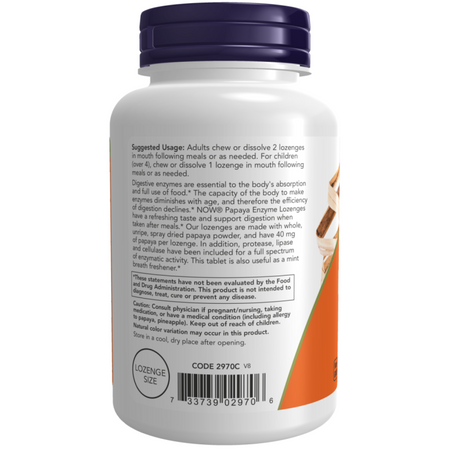 Now Foods Papaya Enzyme 360 tabletek do ssania