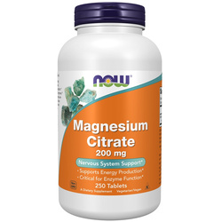 Now Foods Cytrynian Magnezu 200 mg 250 tabletek