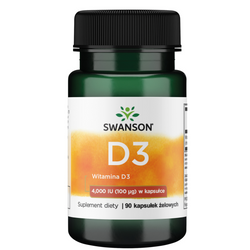 Swanson Witamina D3 4000 iu Cholekalcyferol 90 kapsułek