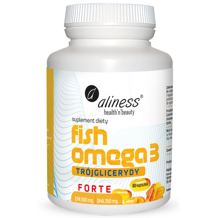 Aliness Fish Omega 3 FORTE Trójglicerydy EPA 500 mg DHA 250mg 60 kapsułek