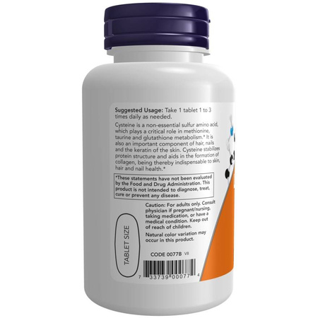 Now Foods L-Cysteina 500 mg 100 tabletek