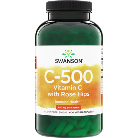 Swanson Witamina C 500 mg z Dziką Różą 400 kapsułek