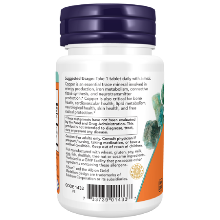 Now Foods Copper Glycinate 120 tabletek