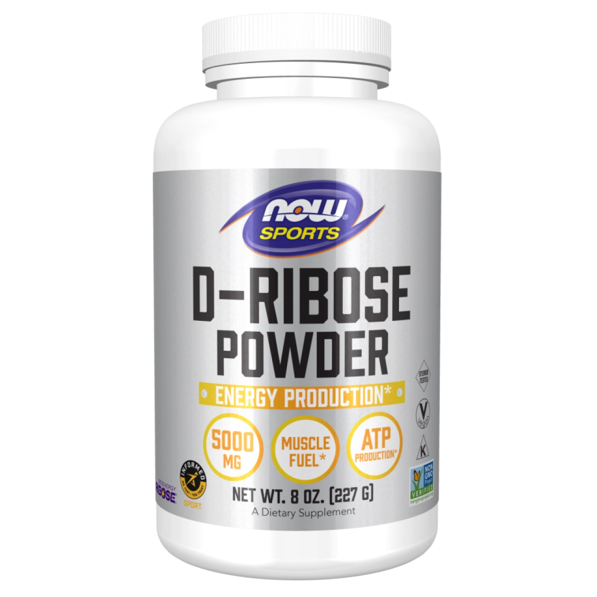 D-рибоза в порошке NOW Foods D-Ribose, 227 г