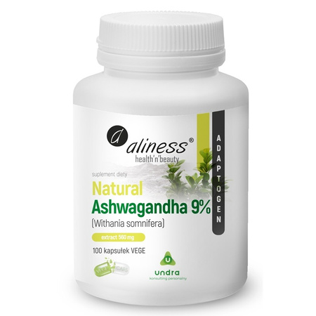 Aliness Ashwagandha 560 mg Extract 100 kapsułek vege