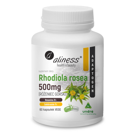 Aliness Różeniec Górski (Rhodiola Rosea) 500 mg 60 kapsułek vege
