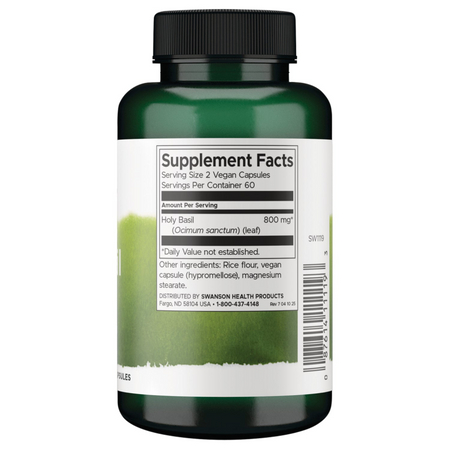Swanson Holy Basil Leaf (Bazylia) 400 mg 120 kapsułek