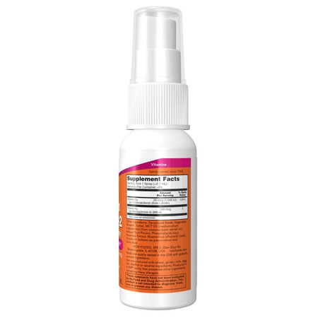 Now Foods Witamina D3 1000 iu + K2 100 mcg Liposomalna 59 ml spray