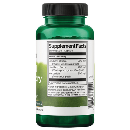 Swanson Herbal Circulatory (Ruszczyk, Głóg, Hesperydyna) 60 kapsułek