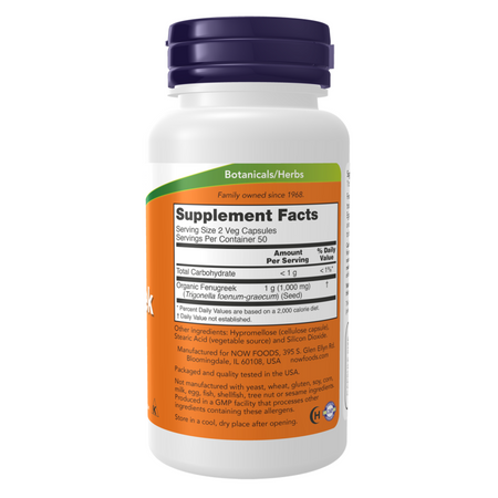 Now Foods Kozieradka (Fenugreek) 500 mg 250 kapsułek
