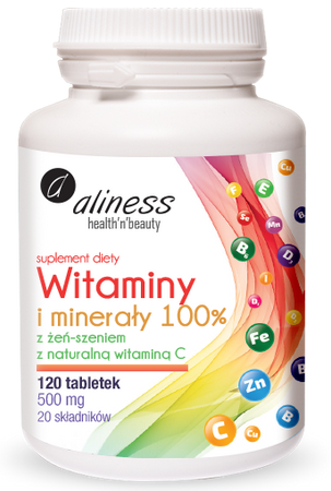 Aliness Witaminy i Minerały 100% 120 tabletek