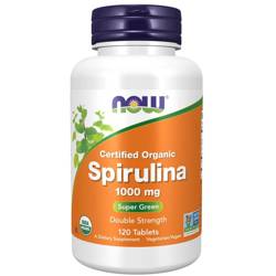 Now Foods Spirulina, Double Strength, Organic 1000 mg 120 tabletek