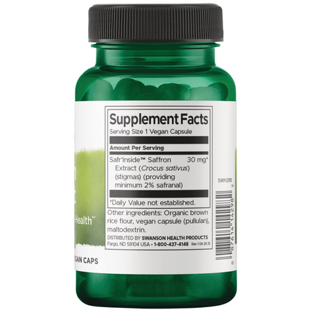 Swanson Saffron 30 mg Extract 60 veg kapsułek