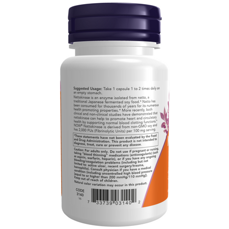 Now Foods Nattokinaza 100 mg 120 kapsułek
