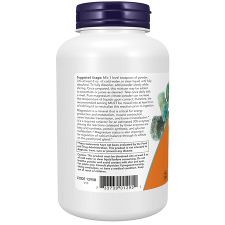 Now Foods Cytrynian Magnezu Pure Puder 227 g