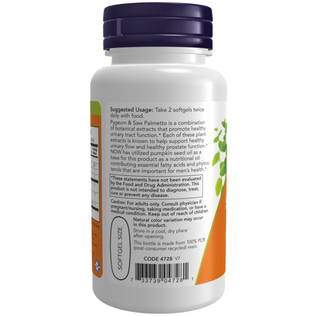 Now Foods Pygeum i Saw Palmetto 120 kapsułek
