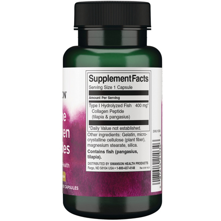 Swanson Hydrolizowany Kolagen Rybi Typu I 400 mg 60 kapsułek