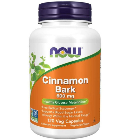 Now Foods Cinnamon 600 mg 120 kapsułek