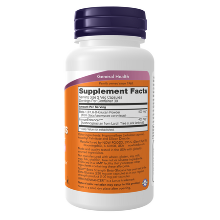 Now Foods Beta-Glucans Extra Strength 60 kapsułek