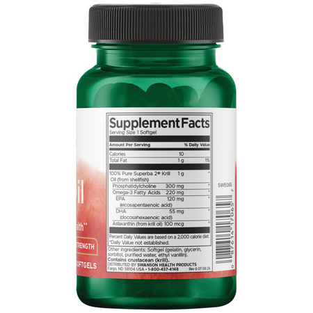 Swanson Olej z Kryla (Krill Oil) 1000 mg 30 kapsułek
