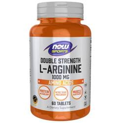 Now Foods L-Arginina Double Strength 1000 mg 60 tabletek