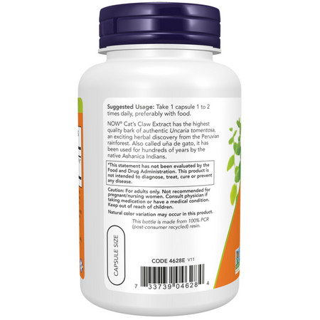 Now Foods Koci Pazur (Cat's Claw) Extract 120 kapsułek