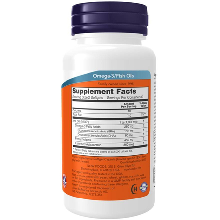 Now Foods Krill Oil 500 mg 120 kapsułek