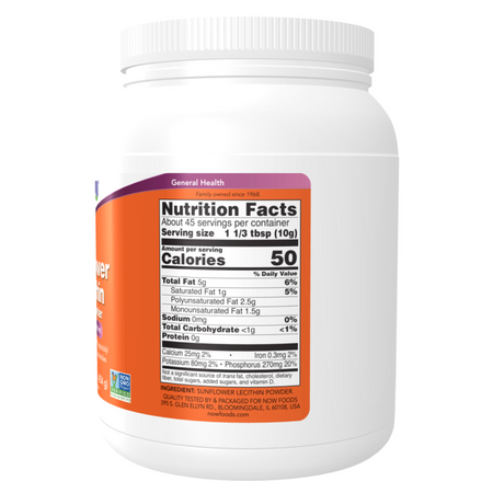Now Foods Lecytyna Słonecznikowa Puder 454 g