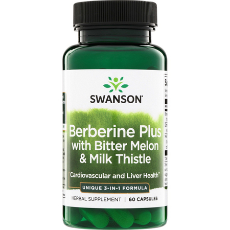 Swanson Berberine Plus Bitter Melon, Milk Thistle 60 kapsułek