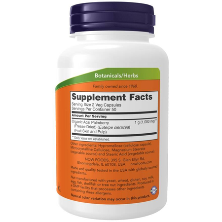 Now Foods Acai 500 mg 100 kapsułek