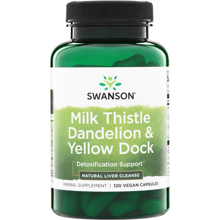Swanson Milk Thistle, Dandelion i Yellow Dock 120 kapsułek