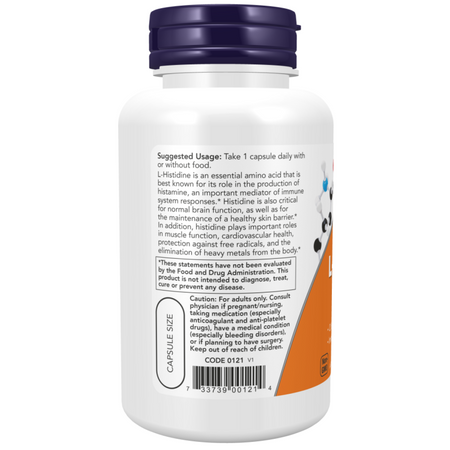 Now Foods L-Histydyna 600 mg 60 kapsułek