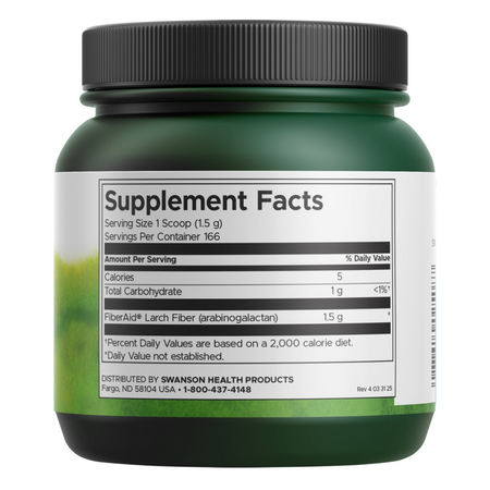 Swanson FiberAid Arabinogalaktan Puder 250 g