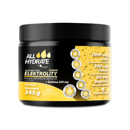 ALLHydrate Elektrolity Lemon + Kofeina 200 mg 345 g