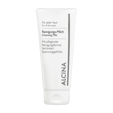 ALCINA For all skin types Cleansing Milk – mleczko oczyszczające do twarzy z olejem z pestek winogron, do skóry suchej, 150 ml
