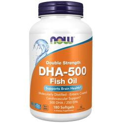 Now Foods DHA-500 Fish Oil Double Strength 180 kapsułek