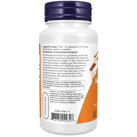 Now Foods Sacharomyces Boulardi 60 kapsułek