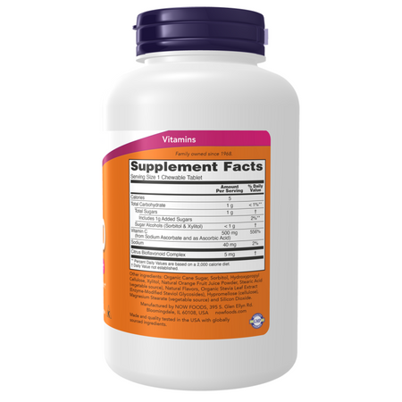 Now Foods Witamina C 500 mg Orange 100 tabletek do ssania